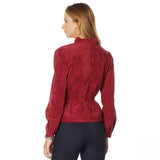 LaBellum by Hillary Scott Women's Plus Size Peplum Corduroy Jacket With Trim
