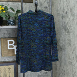 Susan Graver Women's Weekend Printed Zip Mock Neck Ponte Knit Top