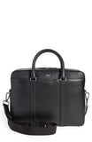 Boss by Hugo Boss Men's Signature Leather Briefcase Black 11 x 15 x 4