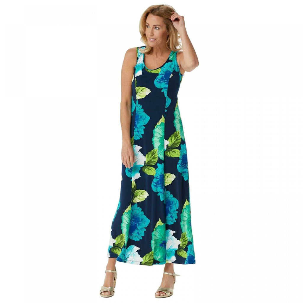 Susan Graver Women's Printed Liquid Knit Maxi Dress Biggybargains Susan Graver Women's Printed Liquid Knit Maxi Dress Biggybargains