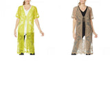 Nina Leonard Women's Embroidered Mesh Duster Topper