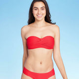 Kona Sol Women's Ribbed Bandeau Bikini Top