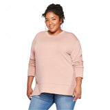 Ava & Viv Women's Plus Size Lightweight Long Sleeve Crewneck Sweatshirt