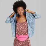 Wild Fable Women's Long Sleeve Acid Wash Button Down Shirt