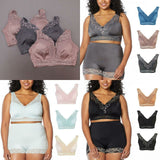 Rhonda Shear Plus Size 3 Pack Betty Pin Up Bras with Back Closure and Removable Pads