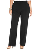 JM Collection Plus Size Curvy Fit Straight Leg Pants