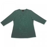 JM Collection Women's Embroidered Keyhole Slub Knit Tunic Top