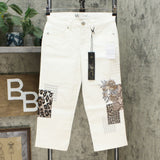 DG2 by Diane Gilman Women's Petite Stretch Embroidered Cropped Jeans