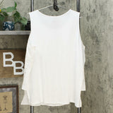 DG2 by Diane Gilman Women's Plus Size Mixed-Media Easy Tank Blouse