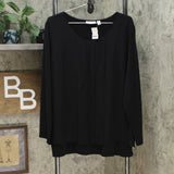 Susan Graver Women's Liquid Knit Top With Chiffon Overlay