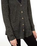 Alfani Women's Metallic Shirttail Cardigan Sweater Black Large