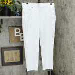 JM Collection Curvy Fit Slim Leg Pants Bright White 16 Short