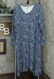 LOGO by Lori Goldstein Printed Midi Shift Dress with Asymmetric Hem