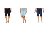DG2 by Diane Gilman Women's Plus Size Classic Stretch Pull On Bermuda Shorts