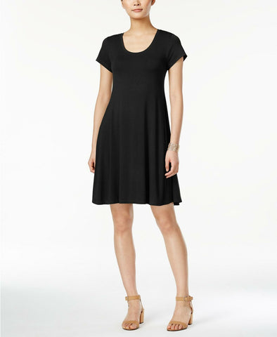 Style & Co. Women's Short-Sleeve A-Line Dress . 78093BK805 Black Medium