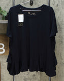 DG2 by Diane Gilman Women's Plus Size Asymmetric Ruffle Hem Top