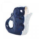 Beachcombers Coastal Life Navy And White Whale Pitcher. B23998