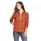 Universal Thread Women's Plaid Long Sleeve Cotton Flannel Shirt