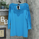 Antthony Women's Plus Bracelet Sleeve Crochet Knit Tunic Top