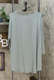 DG2 by Diane Gilman Women's Plus Size Asymmetric Hem Mixed Media Top