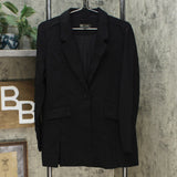 DG2 by Diane Gilman Women's Stretch Knit Ponte Blazer Jacket Black Medium