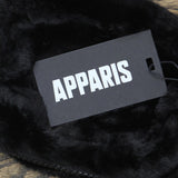Apparis Francesca 4-Piece Faux Fur Accessory Bundle Scrunchies Makeup Bag Noir