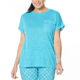 DG2 by Diane Gilman Women's Slub Burnout Pocket T-Shirt