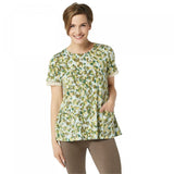 LOGO by Lori Goldstein Women's Printed Cotton Modal Knit Top with Sleeve Detail