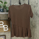 DG2 by Diane Gilman Women's Sustainable Bamboo Peplum Top Espresso Small