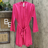 NEW Rhonda Shear Women's Satin And Lace Robe. 632755-NEW Medium