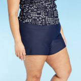 Kona Sol Women's Plus Size High Waist Swim Bikini Boyshorts