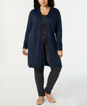 JM Collection Women's Plus Size Lace Up Cuff Duster Cardigan Sweater