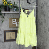 Wild Fable Womens Floral Print Sleeveless Tiered Swing Dress 51645A0001 Yellow L