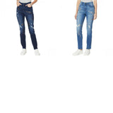 DG2 by Diane Gilman Women's Virtual Stretch Crosshatch Destructed Skinny Jeans