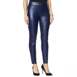 DG2 by Diane Gilman Women's Faux Leather And Ponte Moto Leggings