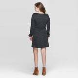 Xhilaration Women's Long Sleeve Square Neck Sweater Mini Dress