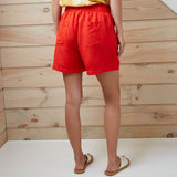 A New Day Women's Mid Rise Linen Pull On Shorts