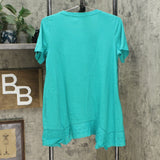 LOGO by Lori Goldstein Women's Cotton Slub Top with Embroidery Details