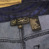 DG2 by Diane Gilman Womens Stretch Zebra Flocked Skinny Jean Indigo Blue 0