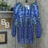 NWT Susan Graver Printed Crinkle Chiffon Peasant Tunic With Knit Tank. A351016 S