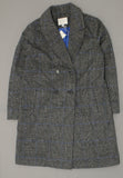 A New Day Women's Plaid Double Breasted Long Wool Coat