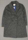 A New Day Women's Plaid Double Breasted Long Wool Coat