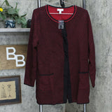 Susan Graver Plus Size Jacquard Cardigan Sweater With Pockets