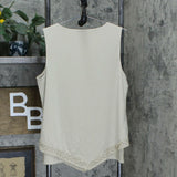 JM Collection Women's Two Layer Lace Trimmed Tank Top