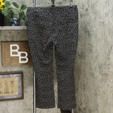 DG2 by Diane Gilman Women's Petite Pull On Ponte Boot Cut Pants Gray Leopard PXL