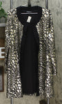 Slinky Brand Women's Long Sleeve Leopard Print Jacquard Duster Jacket