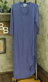 Soft & Cozy Loungewear Cool Luxe Knit 3/4-Sleeve Draped Dress Dusk XL