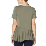 DG2 by Diane Gilman Gilman Sustainable Bamboo Crossover Peplum Top Olive Plus 2X