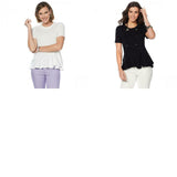 DG2 by Diane Gilman Women's Plus Size Asymmetric Ruffle Hem Top