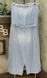 Colleen Lopez Women's Plus Size Strapless Chambray Denim Jumpsuit